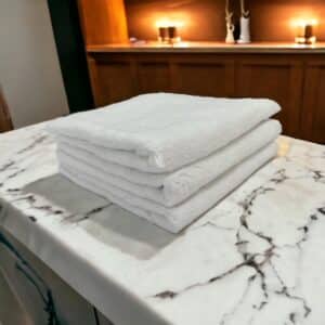 Ręcznik hotelowy biały frotte 70 cm x 140 cm podwójna pętelka pranie 95 stopni OEKO-TEX